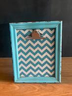 Turquoise fotolijst Ibiza stijl met klem, Ophalen, Zo goed als nieuw