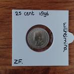 25 cent 1896 Wilhelmina, Postzegels en Munten, Munten | Nederland, Zilver, Koningin Wilhelmina, Ophalen of Verzenden, Losse munt