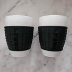 Bodum Pavina porselein rubber wit zwart beker set groot, Ophalen of Verzenden, Porselein, Overige stijlen, Kop(pen) en/of Schotel(s)