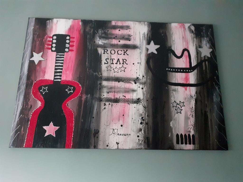 Rock Star Schilderij van Jessica van Sleeuwen  120/80, Antiek en Kunst, Ophalen