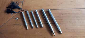 6 antiek zilveren potloodpennen met keurmerken beschikbaar voor biedingen