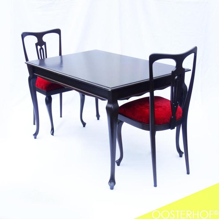 Neo-Rococo Tafel en Stoelen | Gothic | Brocante | Klassiek, Huis en Inrichting, Tafels | Eettafels, Gebruikt, 50 tot 100 cm, 50 tot 100 cm
