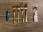 Bijna gratis Goud kleurig Bestekset - 5 Delig lepel is koper, Ophalen of Verzenden, Zo goed als nieuw, Rvs of Chroom, Los bestek