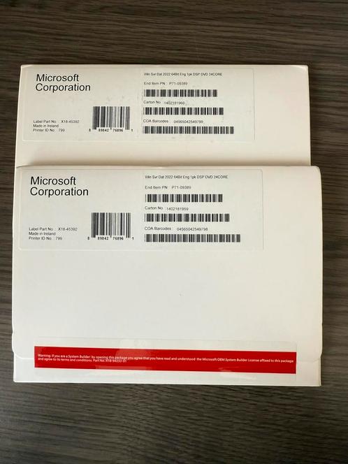 Windows Server 2022 Datacenter 64bit English 24core licentie, Computers en Software, Besturingssoftware, Nieuw, Windows, Ophalen of Verzenden