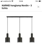 KARWEI hanglamp Nordin - 3 lichts, Huis en Inrichting, Lampen | Hanglampen, Ophalen, Zo goed als nieuw, 50 tot 75 cm