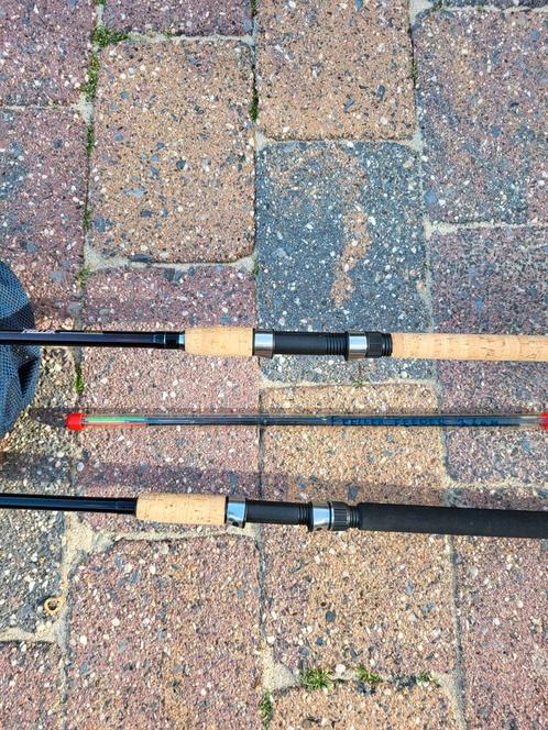 2x Feederhengel zgan., Watersport en Boten, Hengelsport | Algemeen, Zo goed als nieuw, Werphengel, Ophalen