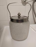 Antiek crack glazen koekjes pot met deksel, Ophalen of Verzenden