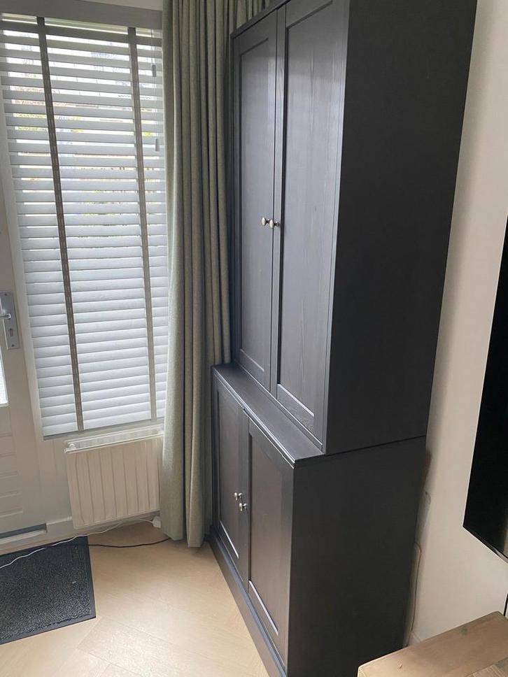 IKEA Havsta Kast - Zwart, Huis en Inrichting, Kasten | Boekenkasten, Gebruikt, 50 tot 100 cm, 200 cm of meer, 25 tot 50 cm, Met deur(en)
