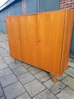 Vintage wandmeubel High/board, Ophalen, Gebruikt, Teakhout, Minder dan 150 cm