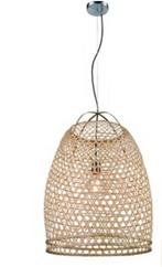 Grote rieten/bamboe bohemian hanglamp, Huis en Inrichting, Lampen | Hanglampen, Ophalen, Zo goed als nieuw, Minder dan 50 cm