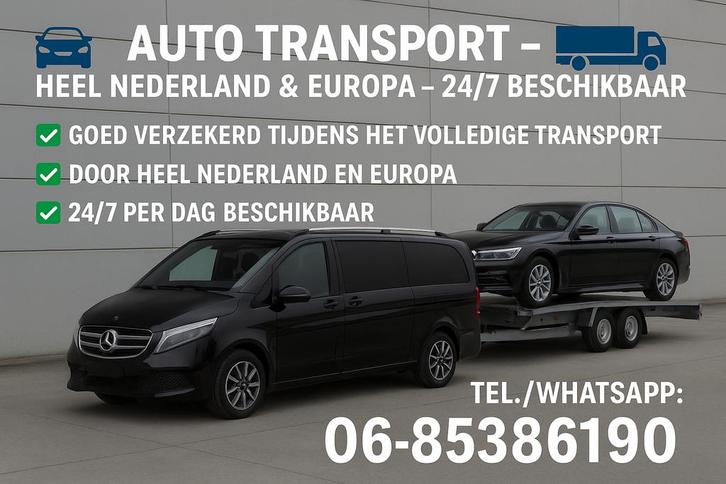 Autotransport–Heel Nederland & Europa – 24/7 Beschikbaar, Auto diversen, Overige Auto diversen, Ophalen