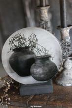 Glazen muurcirkel op standaard 'sobere  afbeeldingen', Huis en Inrichting, Www.jufbrocante.nl, Www.jufbrocante.nl, Nieuw, Ophalen of Verzenden