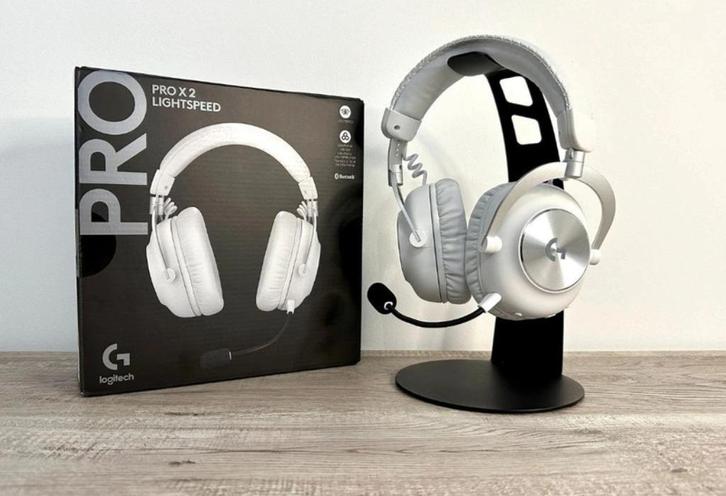 Logitech Pro X 2 Lightspeed – Wit, Computers en Software, Headsets, Zo goed als nieuw, Over-ear, Draadloos, Gaming headset, Inklapbare microfoon