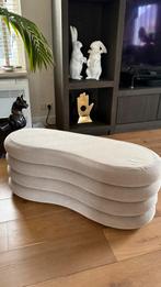 Poef, hocker, bankje  met opbergruimte beige stof, Ophalen, Nieuw, Modern, Stof