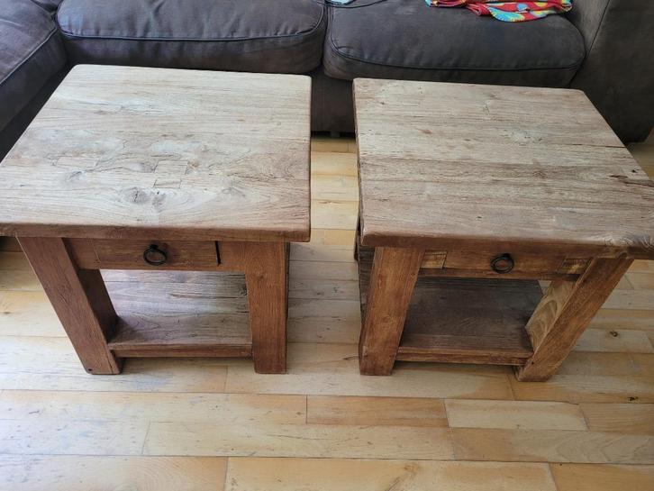 Salontafels Teakhout, Huis en Inrichting, Tafels | Salontafels, Gebruikt, Minder dan 50 cm, 50 tot 100 cm, 50 tot 100 cm, Vierkant