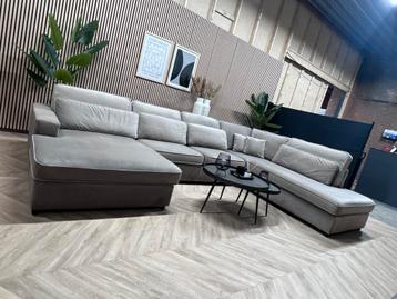 ZGAN Velvet Velours U-Bank/Hoekbank - Champagne - NU €1500 beschikbaar voor biedingen