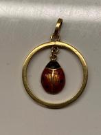Geel gouden hanger lieveheersbeestje, Verzenden, Goud, Hanger