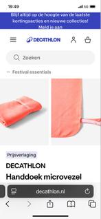 Decathlon Sneldrogende Handdoek - Zachtgroen/Roze/Oranje, Ophalen of Verzenden, Nieuw, 1-persoons