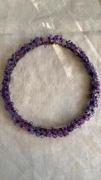 Krans met handgemaakte kralenbloemen, Ophalen of Verzenden, Zo goed als nieuw