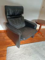 Zwarte leren relaxstoel gratis, Huis en Inrichting, Fauteuils, Ophalen of Verzenden