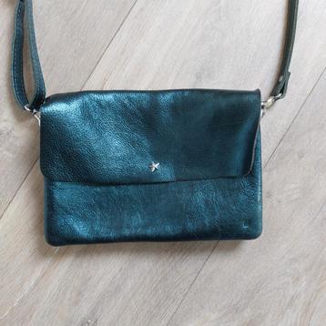 Groen Metallic Leren Handtasje beschikbaar voor biedingen