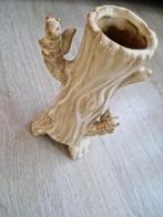 Vaasje Boomstronk met Eekhoorn - Crème Beige, Ophalen of Verzenden, Overige kleuren, Aardewerk of Porselein, Minder dan 50 cm