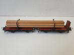 TRIX EXPRESS H0 3443 2 delige Langhoutwagen met boomstammen, Hobby en Vrije tijd, Modeltreinen | H0, Gebruikt, Gelijkstroom of Wisselstroom