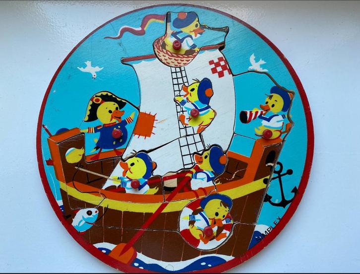 Simplex Ronde Knopjespuzzel jaren 70, Kinderen en Baby's, Speelgoed | Kinderpuzzels, Gebruikt, 4 tot 6 jaar, 10 tot 50 stukjes