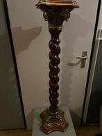 Houten en bronzen zuil, 20e eeuw, Antiek en Kunst, Antiek | Kandelaars, Ophalen of Verzenden, Koper of Brons