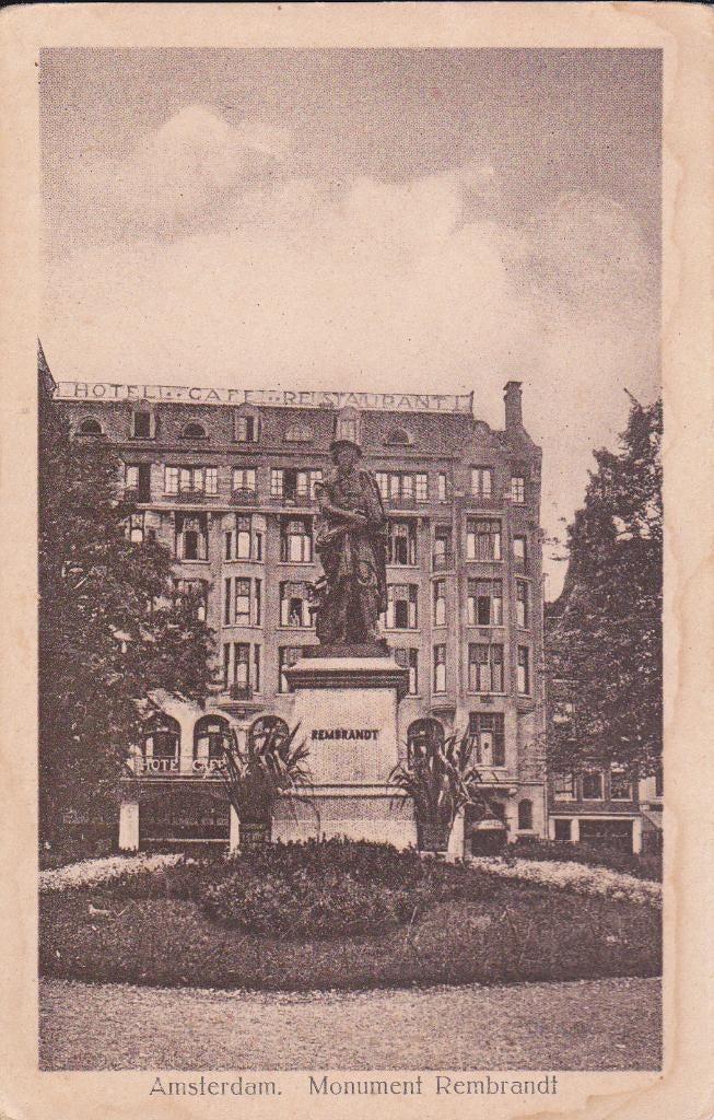 06890 Amsterdam - Monument Rembrandt, Verzamelen, Ansichtkaarten | Nederland, Verzenden, 1920 tot 1940, Ongelopen, Noord-Holland
