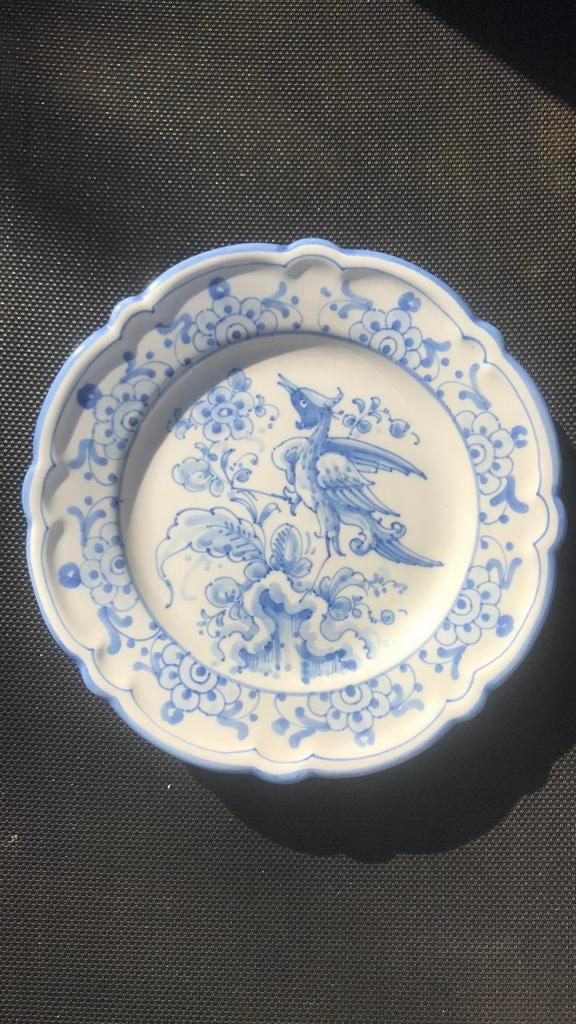 Handbeschilderd wandbord blauw-wit, Ophalen of Verzenden