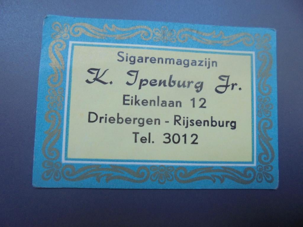 Oud lucifermerk Sigarenm. K. Ipenburg DRIEBERGEN RIJSENBURG, Ophalen of Verzenden, Zo goed als nieuw, Luciferdoosjes of -merken