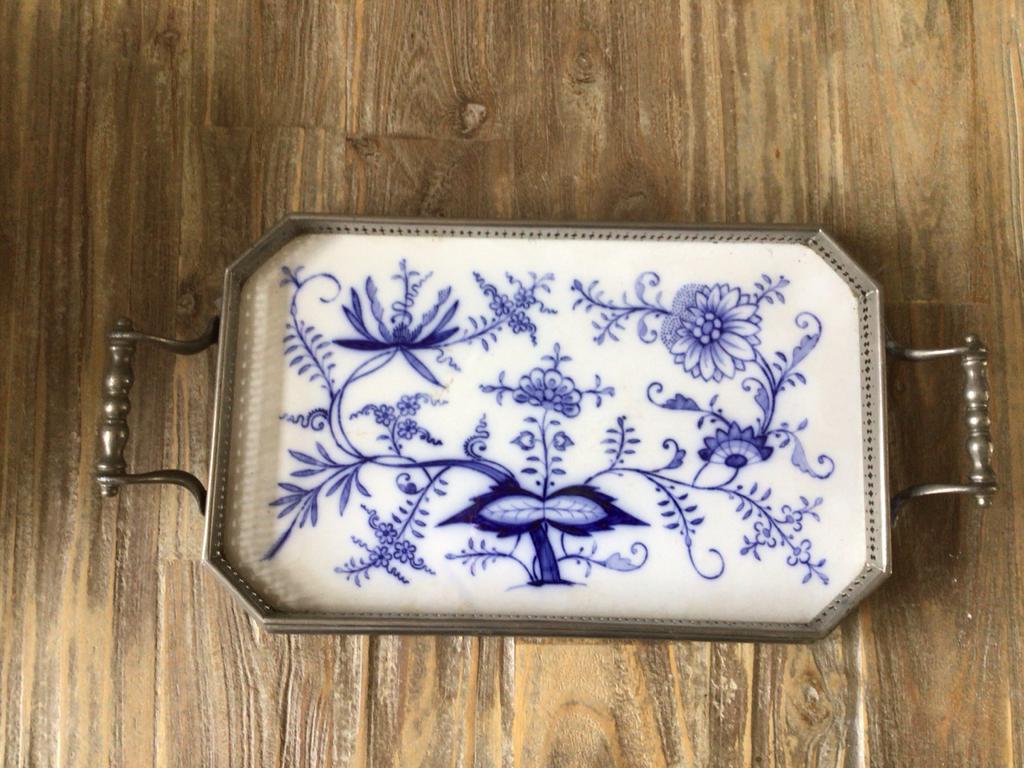 Dienblad Zwiebelmuster, Ophalen of Verzenden, Gebruikt, Rechthoekig, Metaal