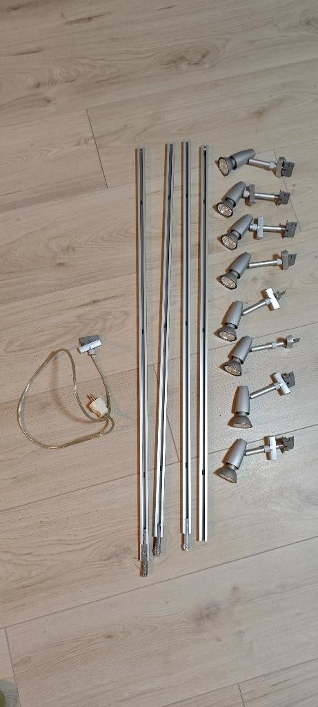 Licht rail systeem, 4m, 8 spots, Paulmann, Ophalen, Gebruikt, Metaal of Aluminium, Led