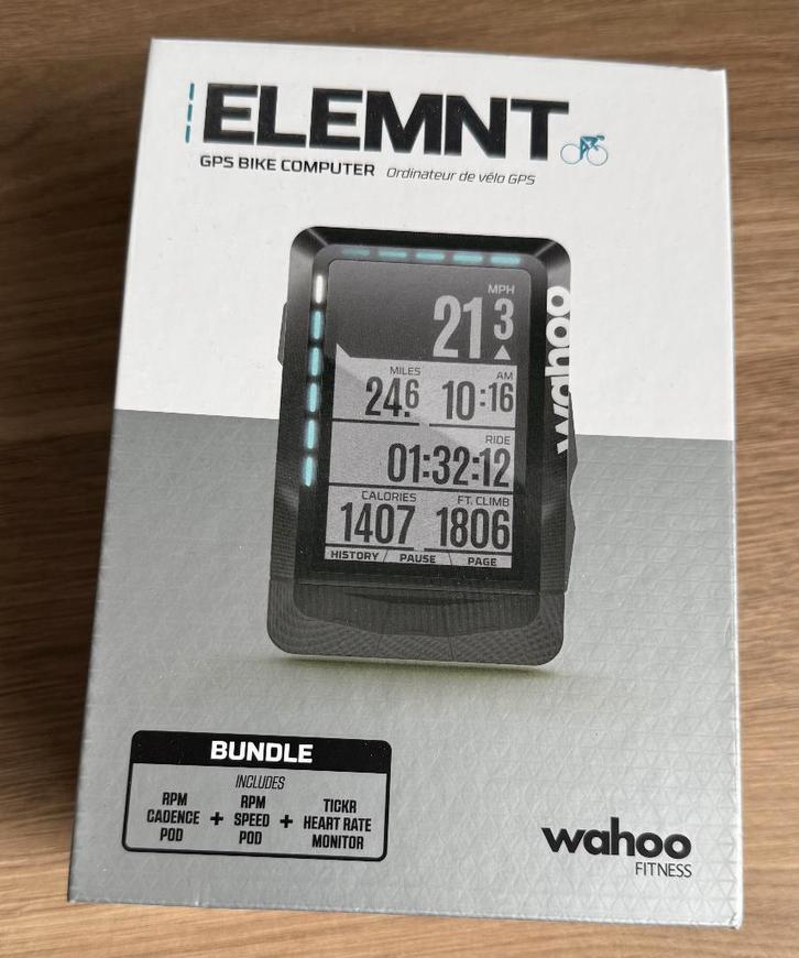Wahoo ELEMNT Bundle, Fietsen en Brommers, Fietsaccessoires | Fietscomputers, Zo goed als nieuw, Draadloos, GPS, Snelheidssensor