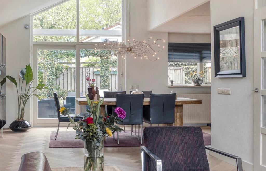 5 eettafelstoelen Bert Plantagie, Huis en Inrichting, Stoelen, Ophalen, Gebruikt, Design, Leer