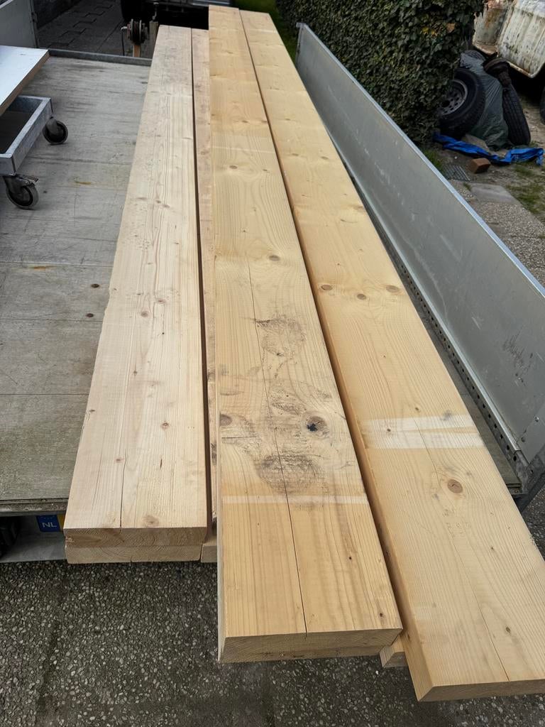 10x Vuren balk - 70x270 mm 5400 en 4800 lang, Doe-het-zelf en Verbouw, Hout en Planken, Ophalen, Nieuw, Balk, Vuren