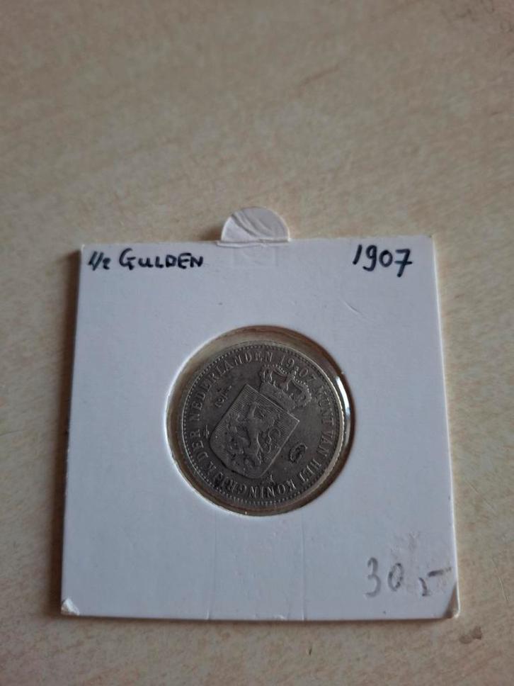 Halve Gulden Wilhelmina 1907 - Niet schoongemaakt, Postzegels en Munten, Munten | Nederland, Losse munt, ½ gulden, Koningin Wilhelmina