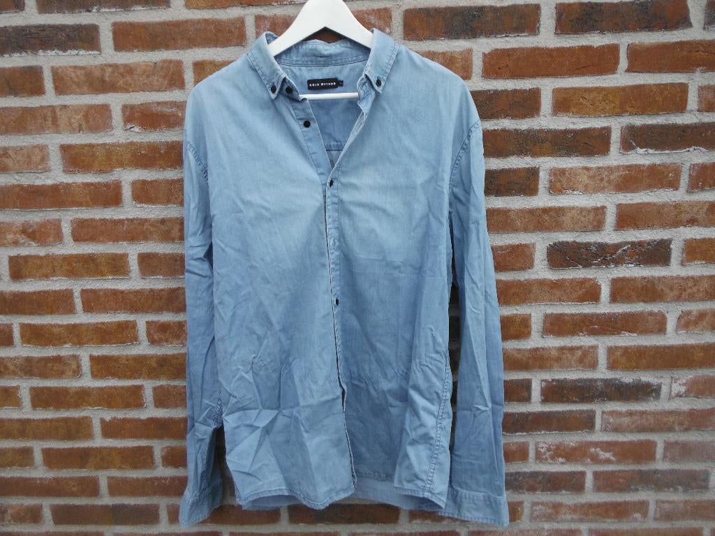 mooi zgan jeans / spijker overhemd Cold Method, mt L, Kleding | Heren, Zo goed als nieuw, Halswijdte 41/42 (L), Cold Method, Verzenden