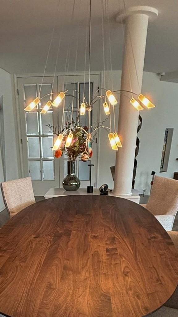 Eettafel lamp, Huis en Inrichting, Ophalen, Gebruikt, Glas, 75 cm of meer
