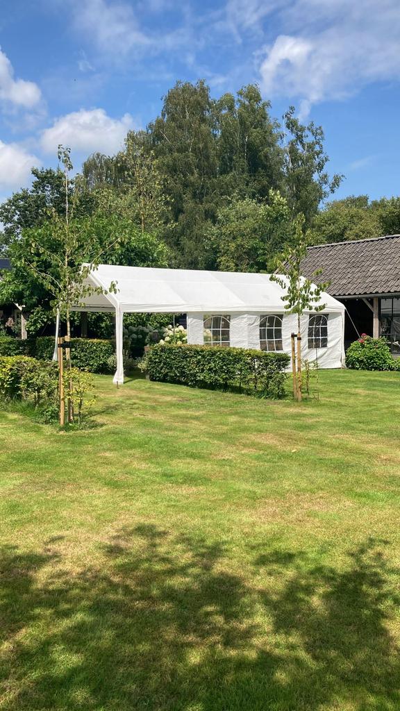 Partytent huren statafels heaters warmhoudbakken stoelen, Ophalen, Zo goed als nieuw, Overige