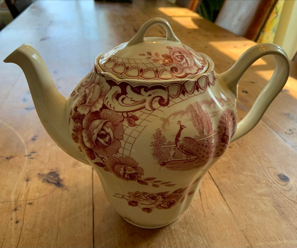 Antieke theepot 'Peacock' Societe Ceramique Maestricht, Ophalen of Verzenden