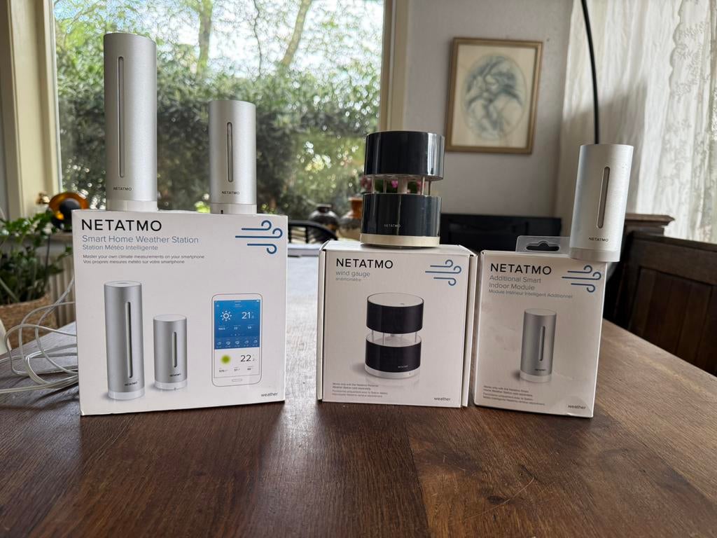 Netatmo Weerstation, extra Binnenmodule, Windmeter Compleet, Ophalen of Verzenden, Gebruikt, Weerstation