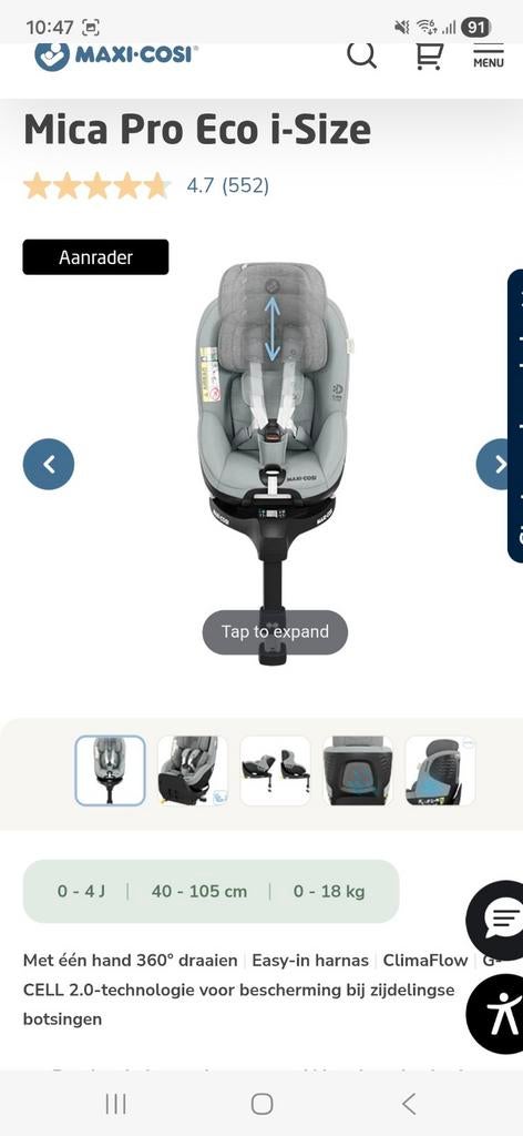 Maxi Cosi autostoel, Ophalen, 9 t/m 18 kg, Zo goed als nieuw, Isofix