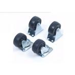 Set bok En zwenkwielen 40 mm zwart., Doe-het-zelf en Verbouw, Zwenkwielen, Ophalen of Verzenden, Nieuw