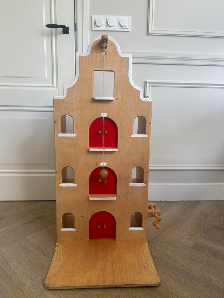 Houten poppenhuis, Kinderen en Baby's, Speelgoed | Poppenhuizen, Ophalen, Zo goed als nieuw, Poppenhuis