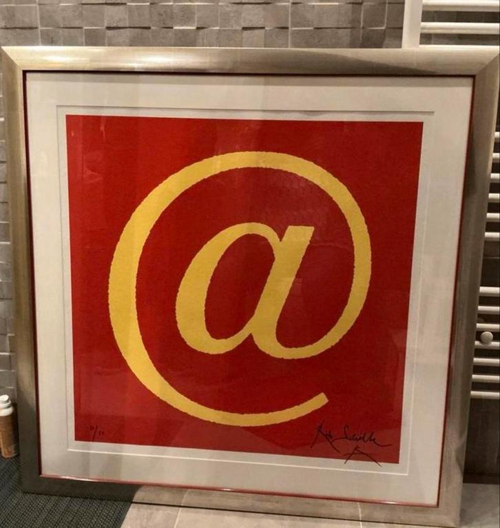 Rob Scholte Zeefdruk "@" - Gelimiteerd & Ingelijst, Huis en Inrichting, Woonaccessoires | Schilderijen, Tekeningen en Foto's, Zo goed als nieuw
