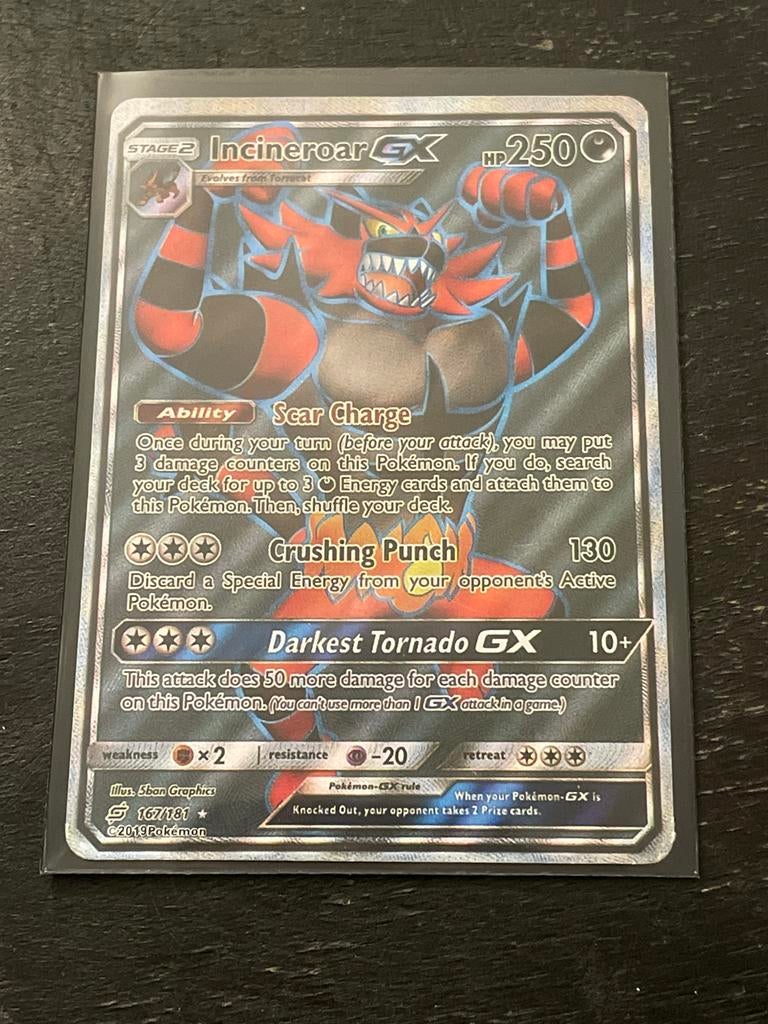 Pokémon Incineroar GX 167/181 (2019) - Zo goed als nieuw, Ophalen of Verzenden, Zo goed als nieuw, Losse kaart
