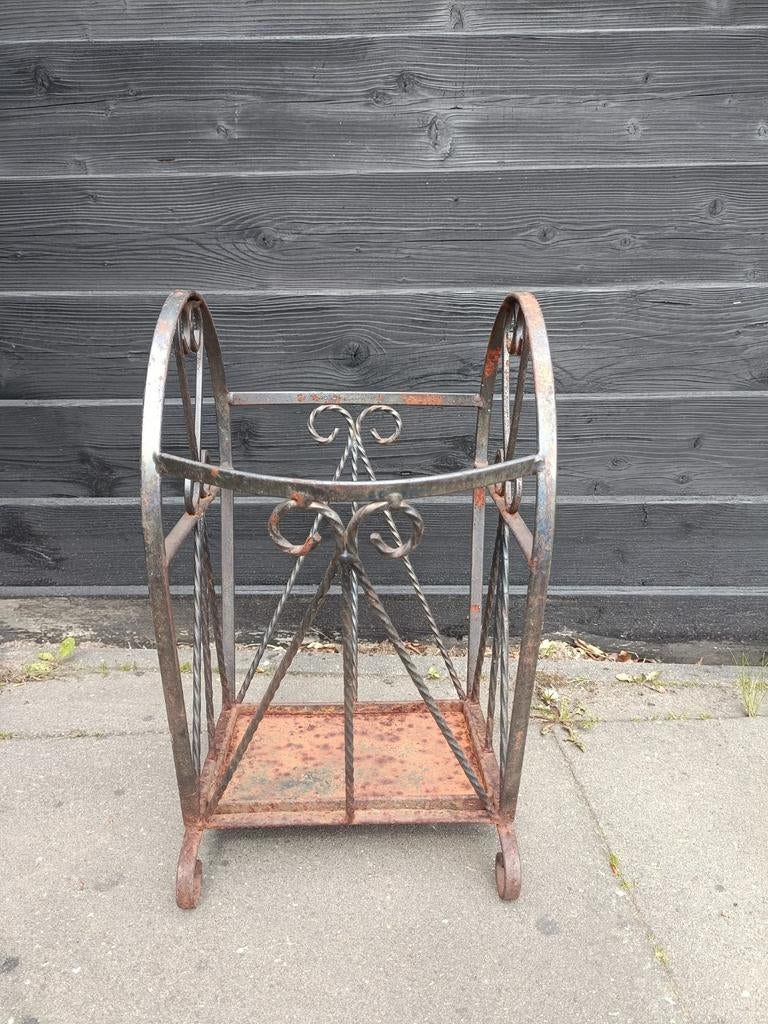 Decoratieve Paraplubak / Haardhoutbak van Metaal, Ophalen of Verzenden, Gebruikt, Metaal