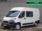 Peugeot Boxer 110pk Dubbel Cabine L2H2 Trekhaak Airco Cruise, Auto's, Stof, Gebruikt, Euro 6, 4 cilinders